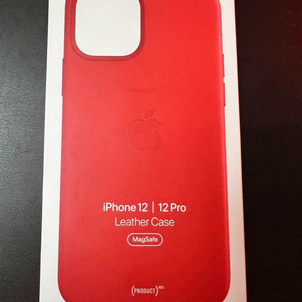 iPhone 12 Pro leather case product RED